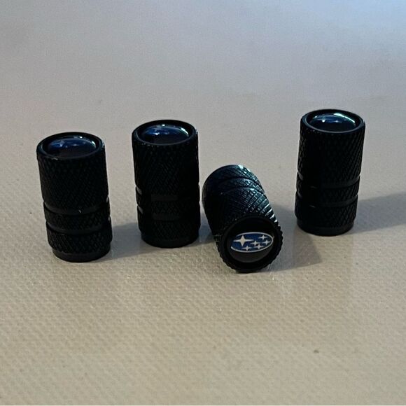 Subaru Valve Stem Caps in Black Set of 4 NWT - Picture 3 of 4